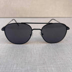 Classic Black Double Bridge Sunglasses