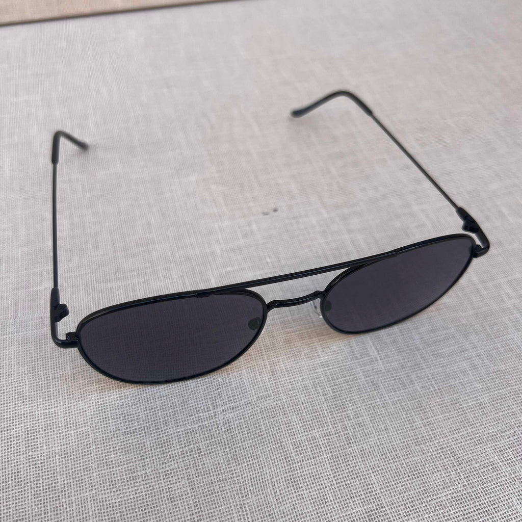 Classic Black Double Bridge Sunglasses