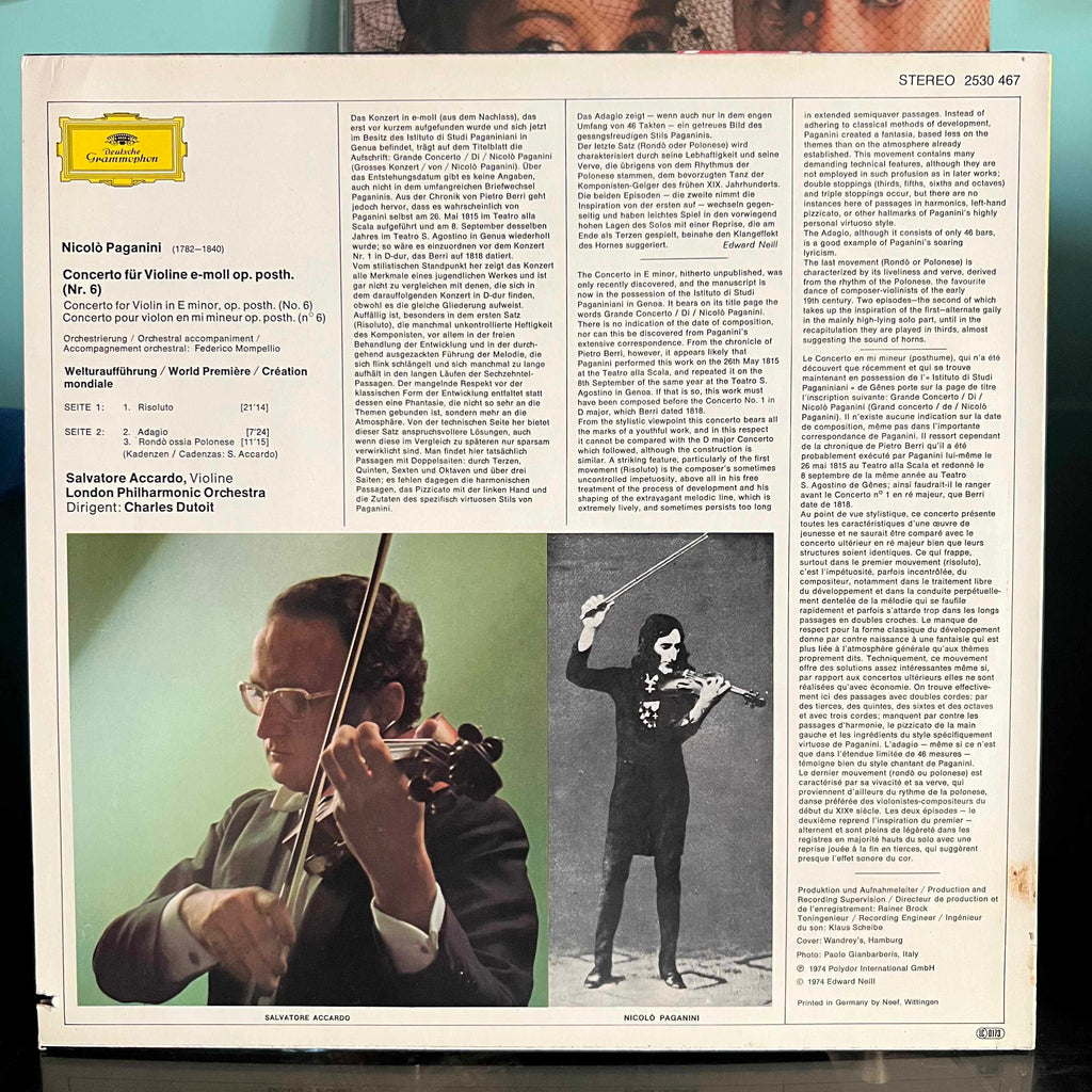Nicolò Paganini - Concerto Per Violino No.6