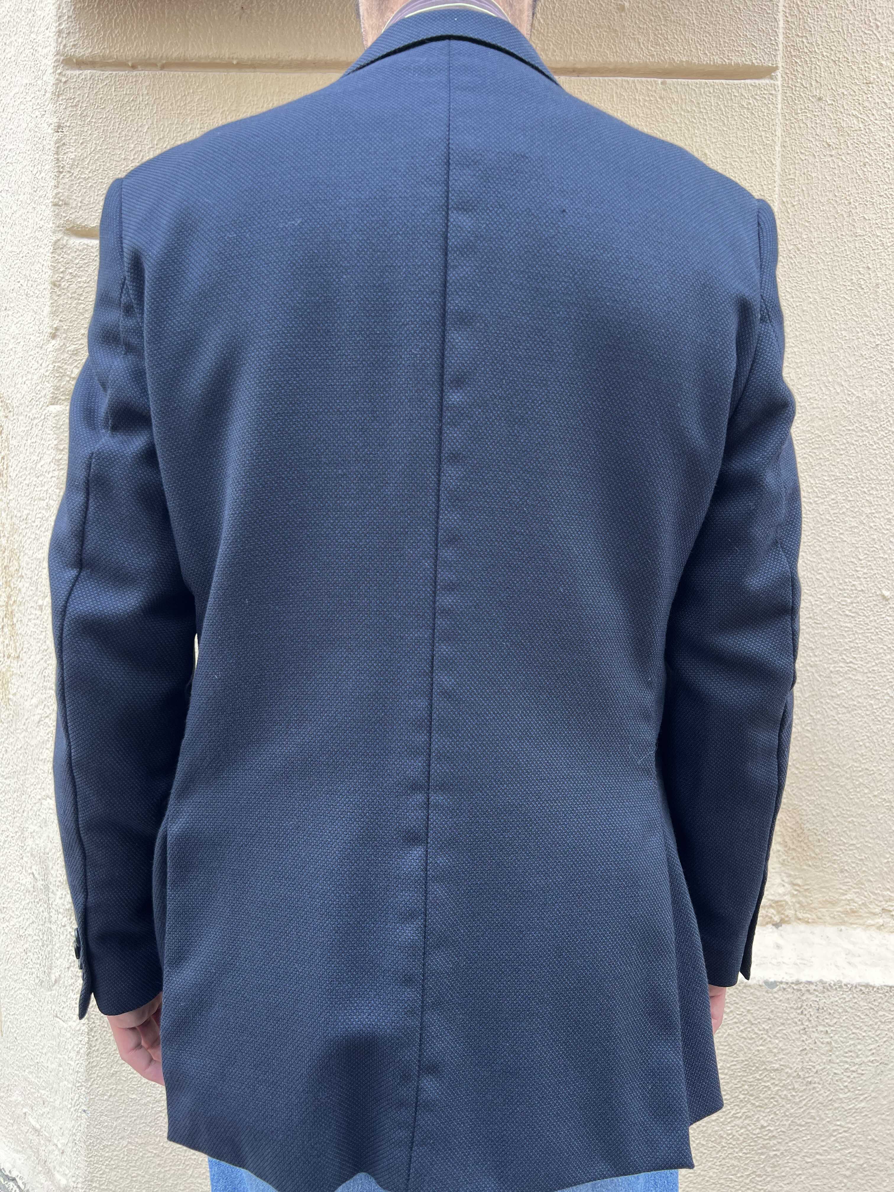 Navy Blue Textured Blazer