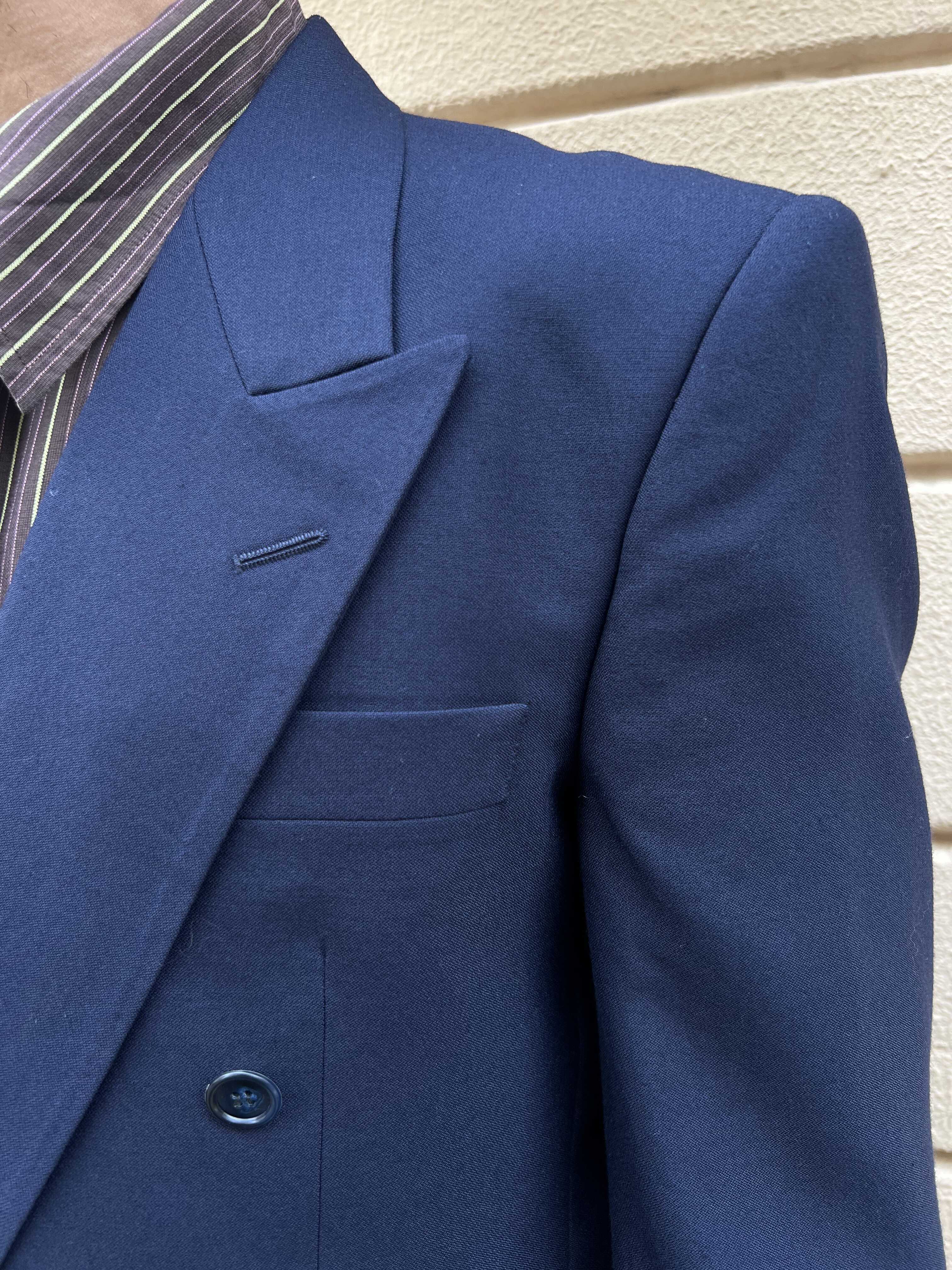 Dark Blue Double-Breasted Blazer
