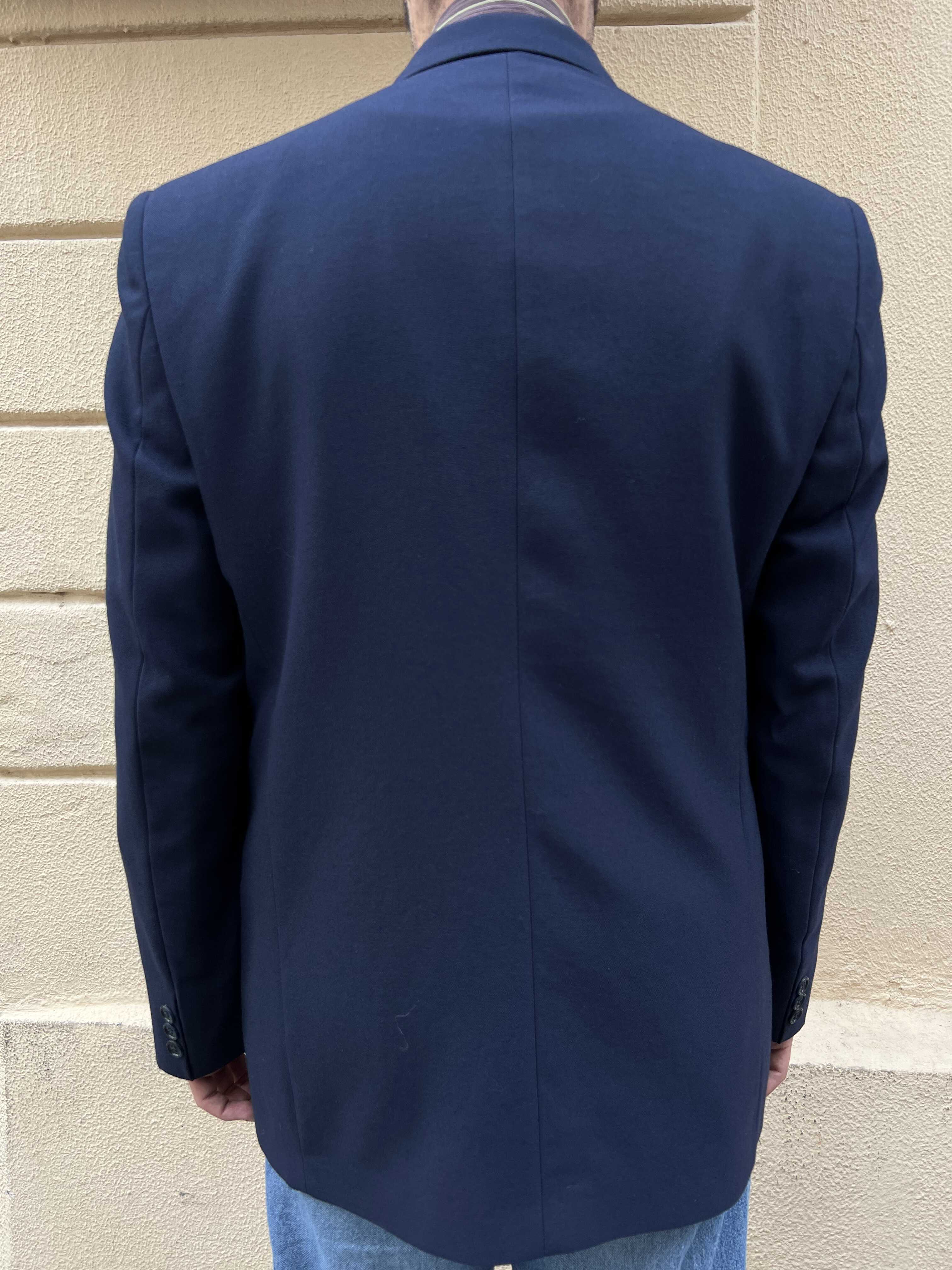 Dark Blue Double-Breasted Blazer