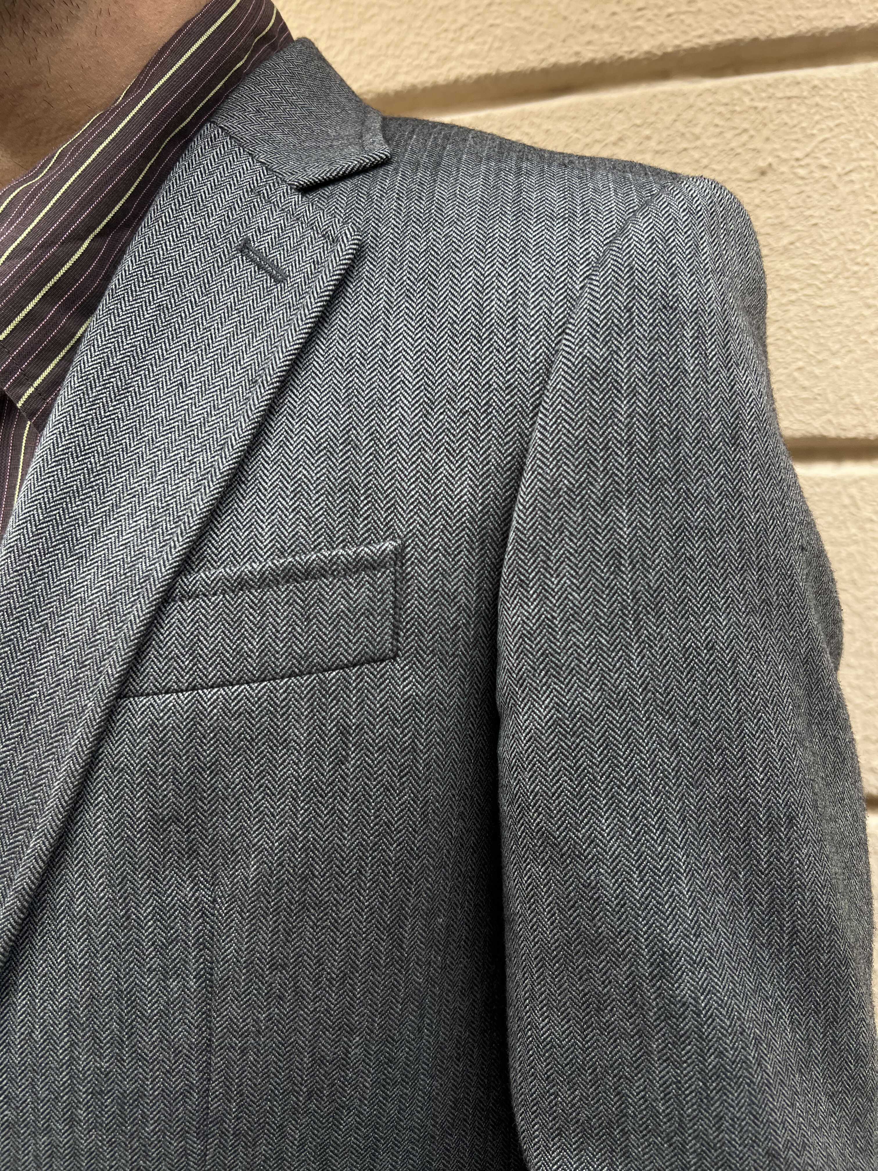 Dark Gray Pinstripe Suit Jacket