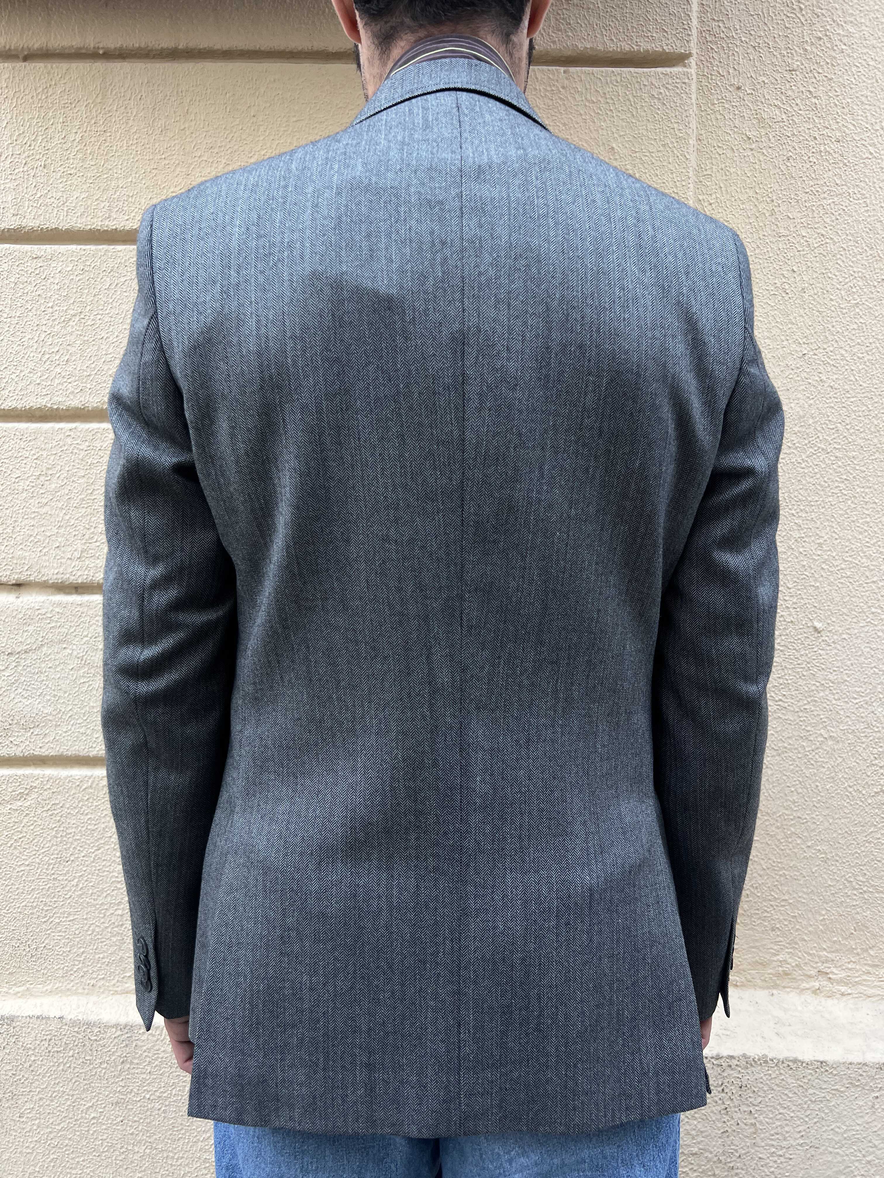 Dark Gray Pinstripe Suit Jacket