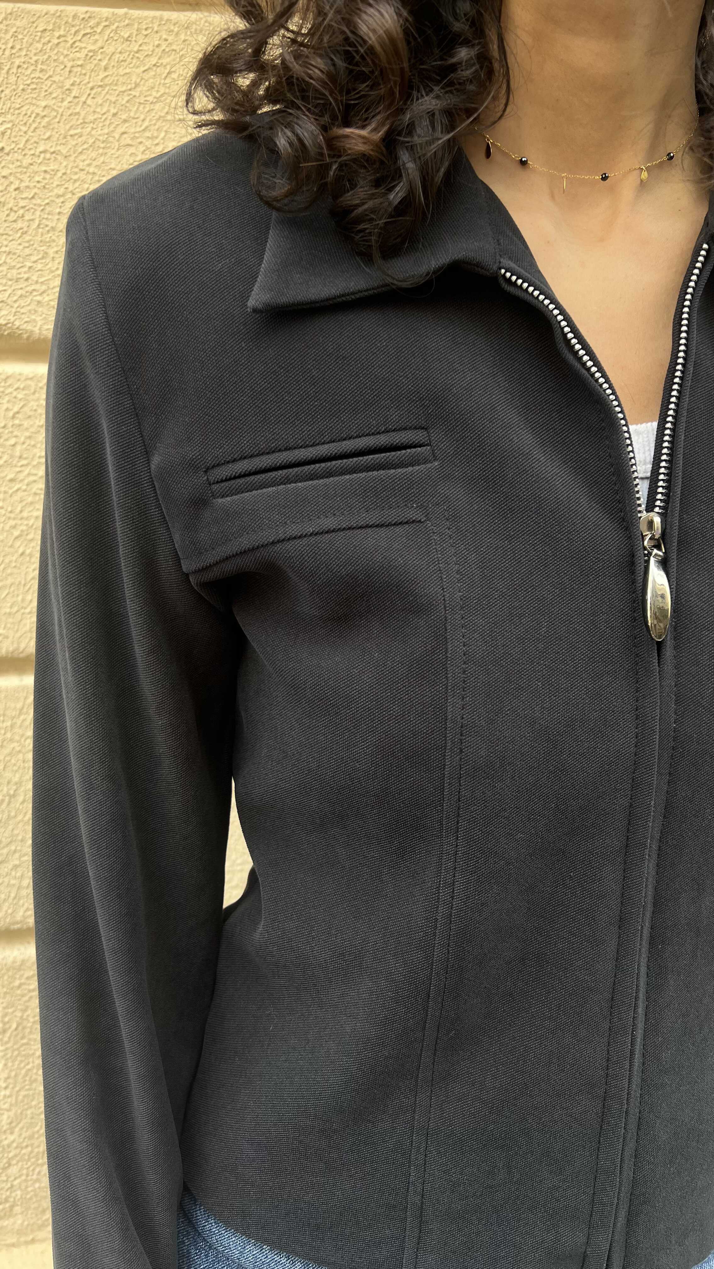 Black Zip-Front Jacket