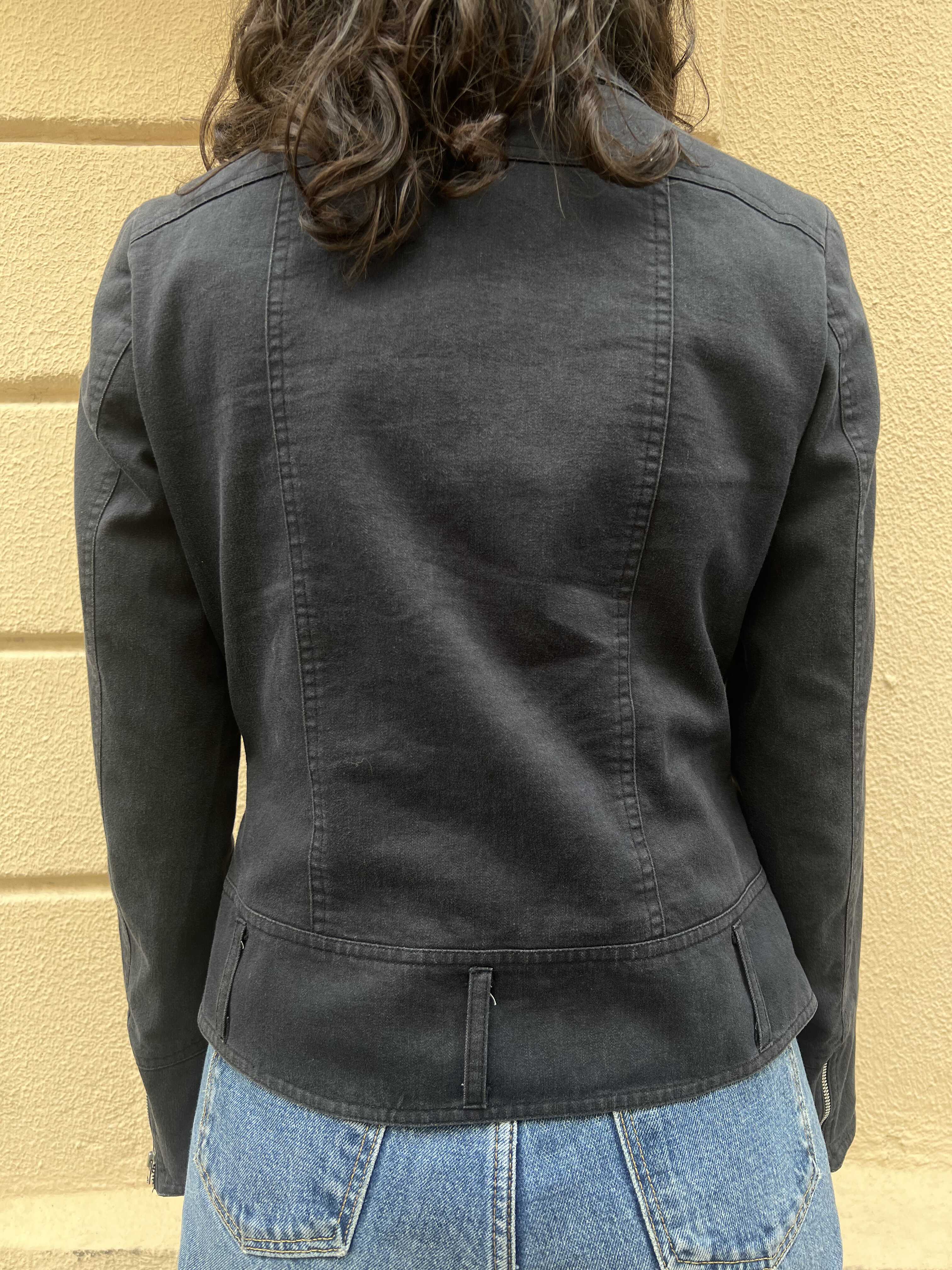 Black Full-Zip Denim Jacket