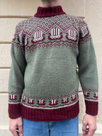 Nordic Pattern High Neck Knit Sweater