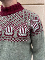 Nordic Pattern High Neck Knit Sweater