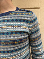 Multi-Color Geometric Knit Sweater