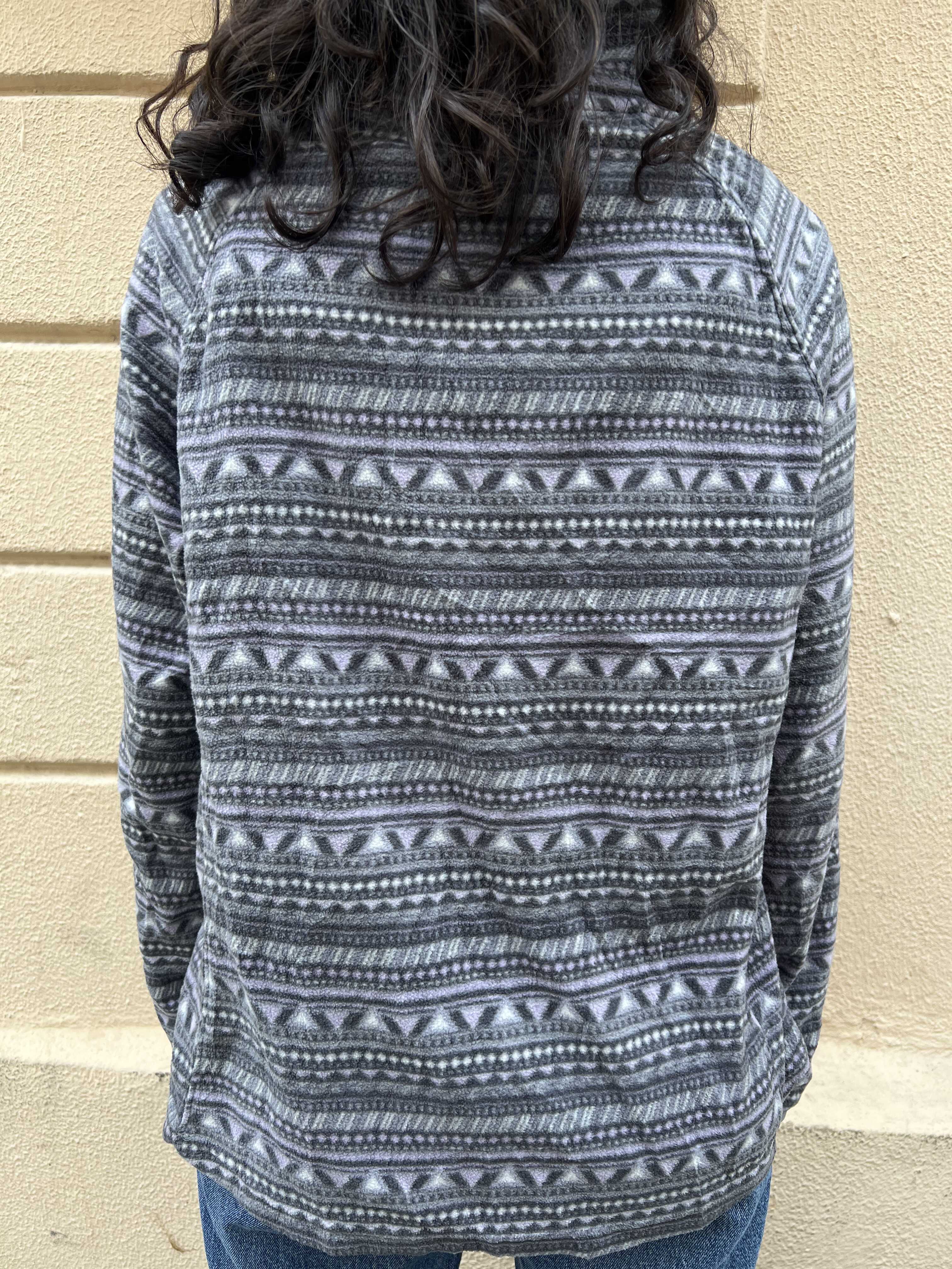 Aztec Geometric Pattern Quarter-Zip Fleece