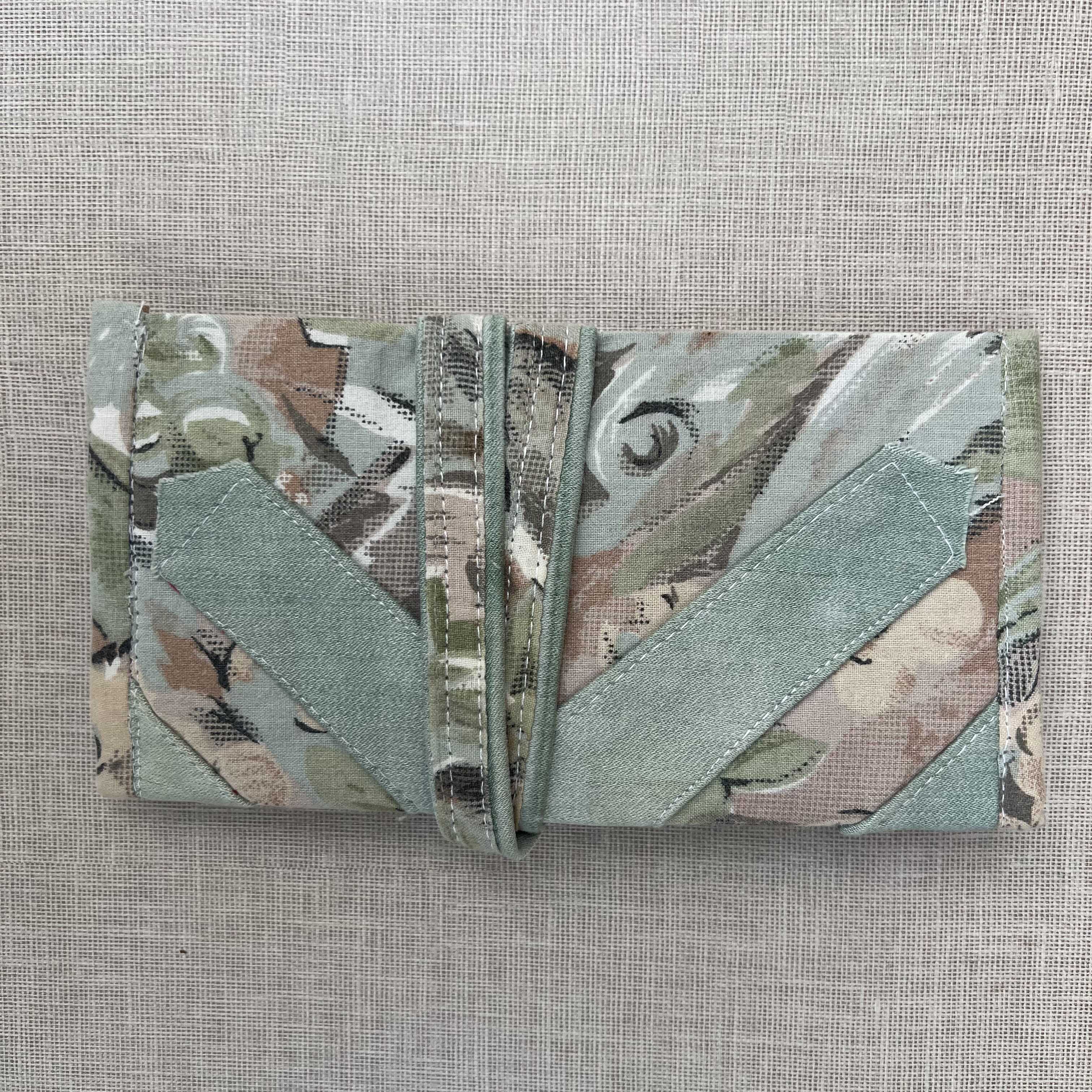 Sage Green & Taupe Fabric Tobacco Pouch