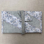 Light Gray Denim & Micro Floral Print Tobacco Pouch