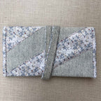 Light Gray Denim & Micro Floral Print Tobacco Pouch