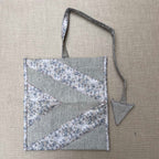 Light Gray Denim & Micro Floral Print Tobacco Pouch