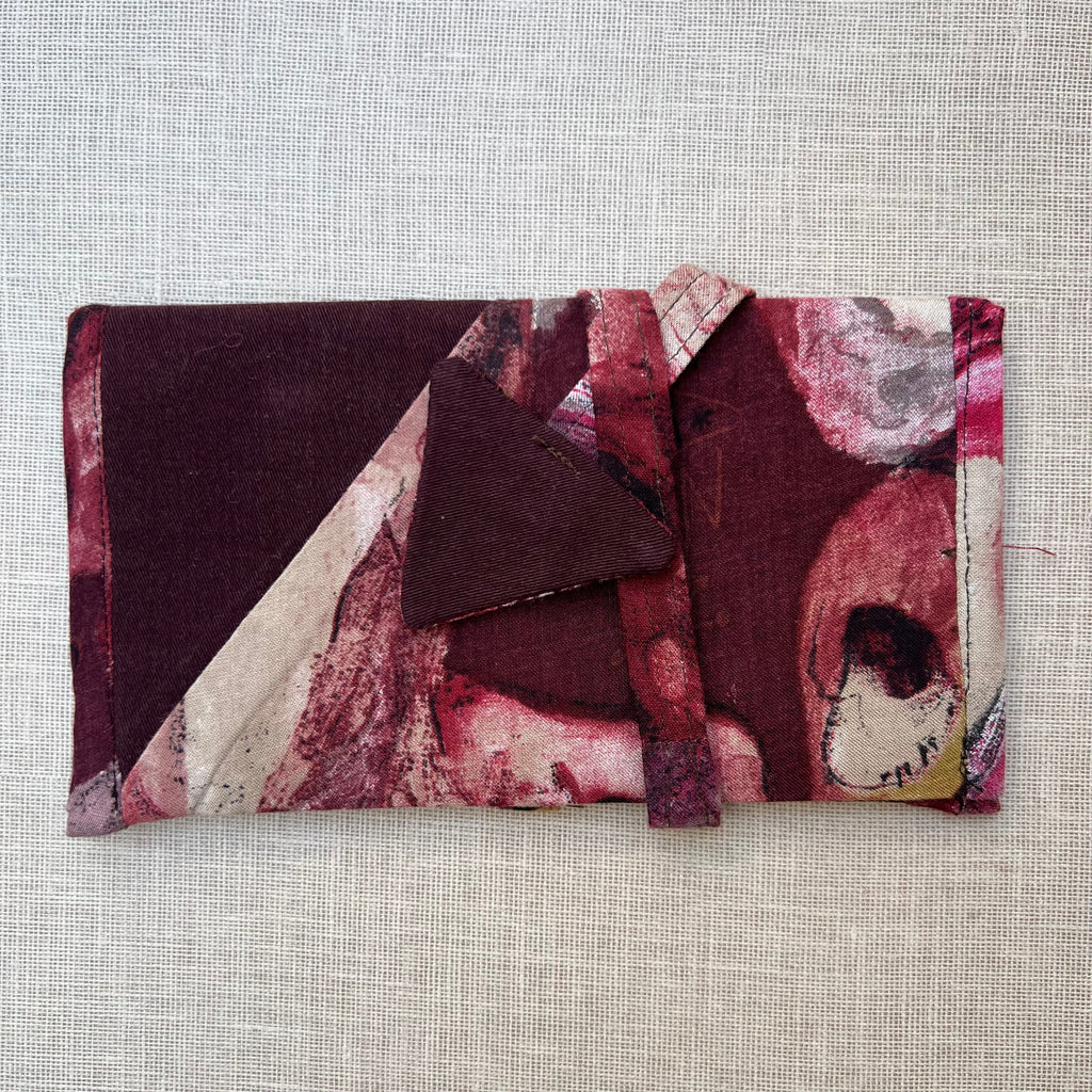 Upcycled Burgundy Abstract Print Tobacco Pouch