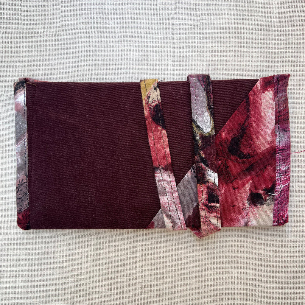 Upcycled Burgundy Abstract Print Tobacco Pouch