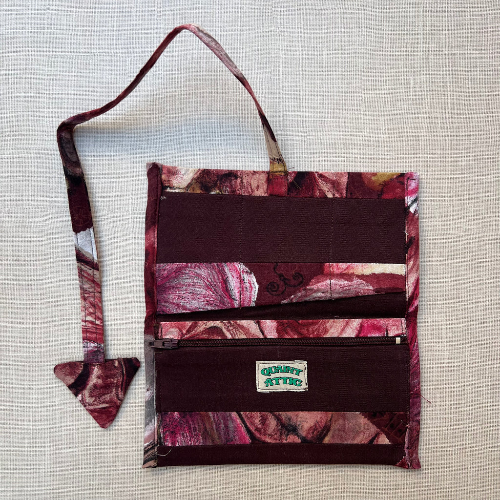 Upcycled Burgundy Abstract Print Tobacco Pouch