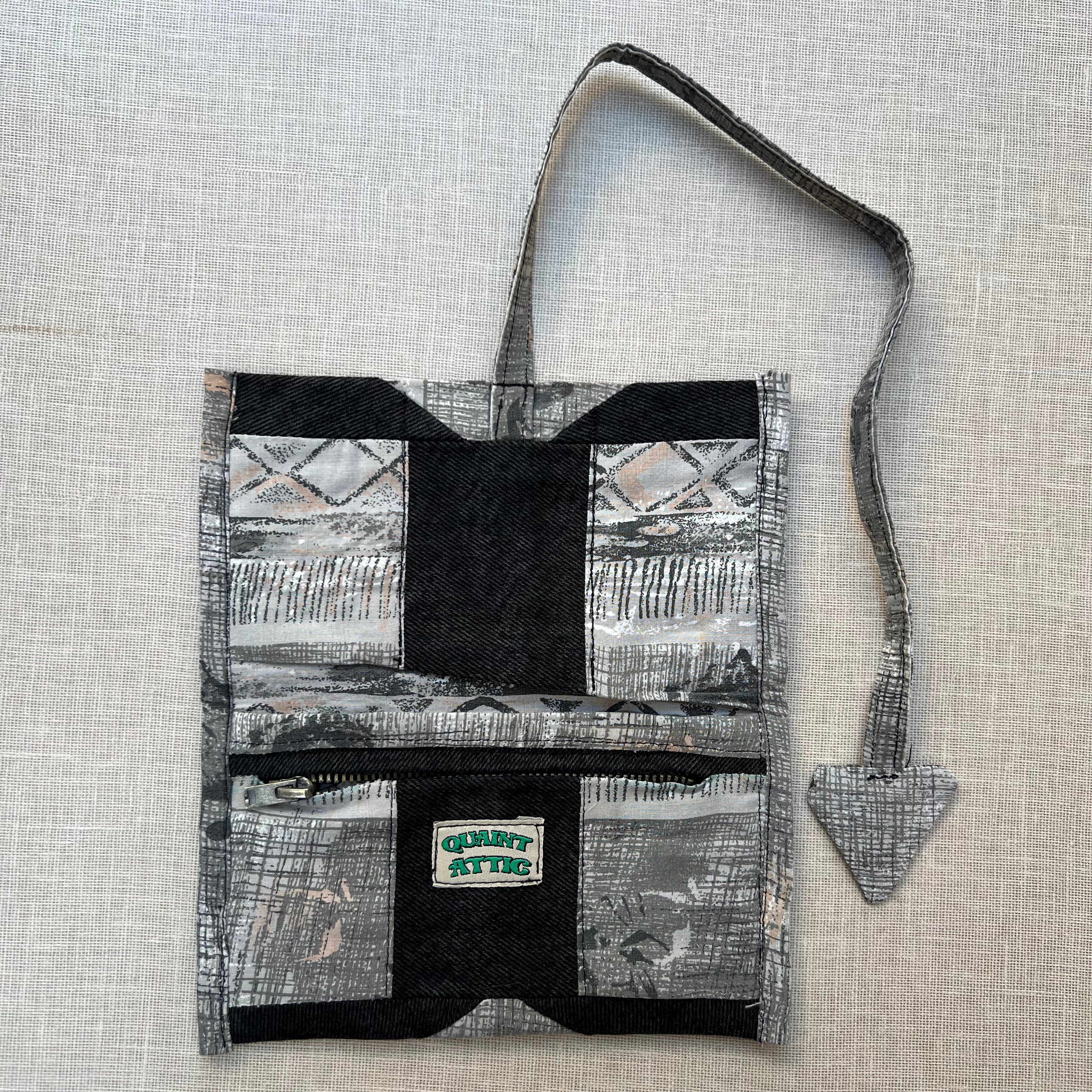 Upcycled Patterned Fabric with Black Denim Tobacco Pouch