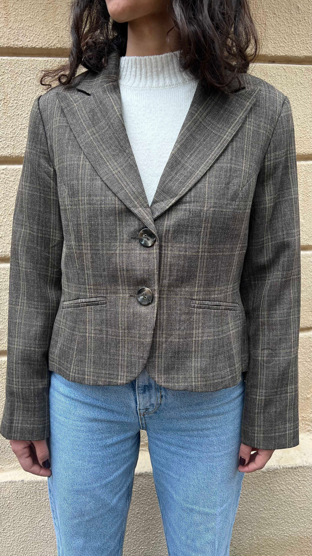 Vintage Brown Plaid Blazer