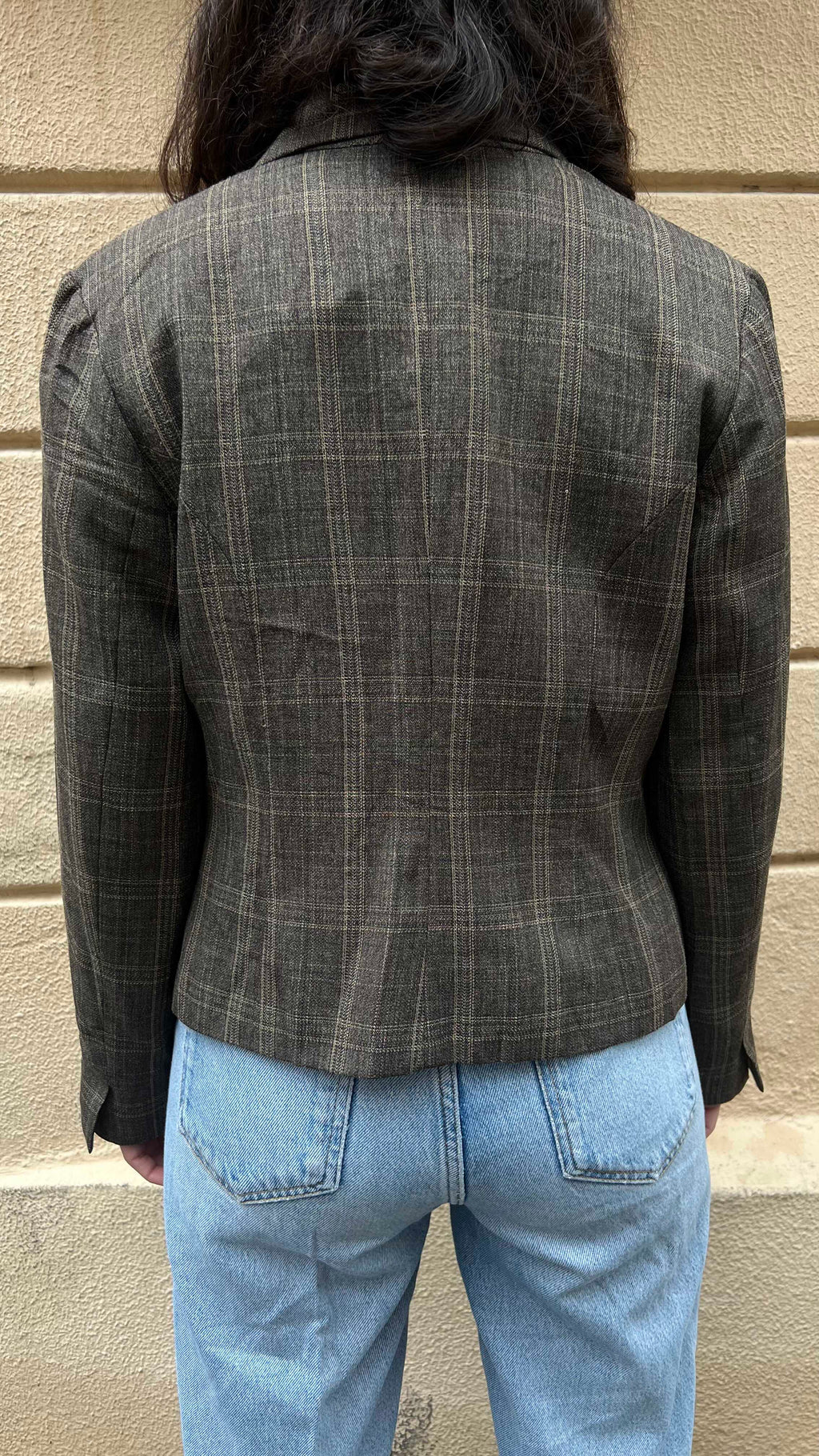 Vintage Brown Plaid Blazer