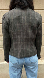 Vintage Brown Plaid Blazer
