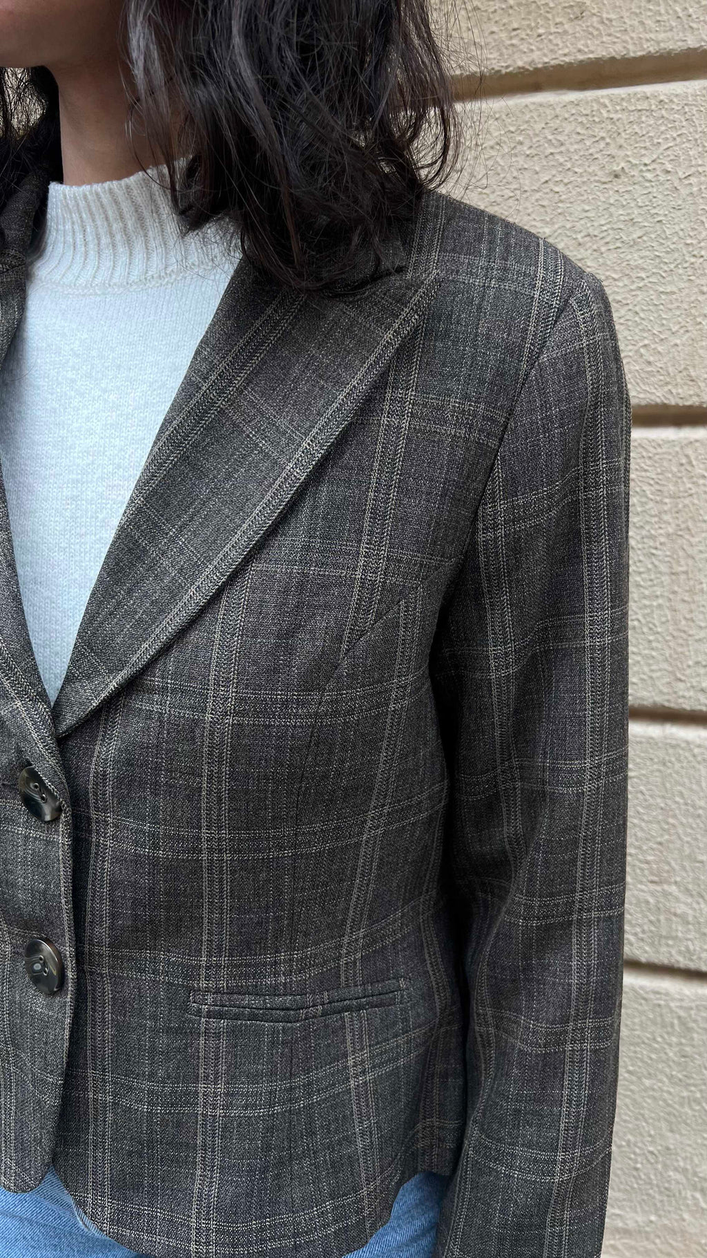 Vintage Brown Plaid Blazer