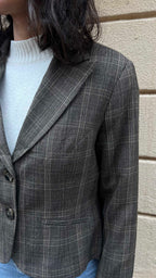Vintage Brown Plaid Blazer