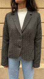 Black Medallion Print Blazer
