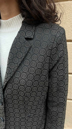 Black Medallion Print Blazer