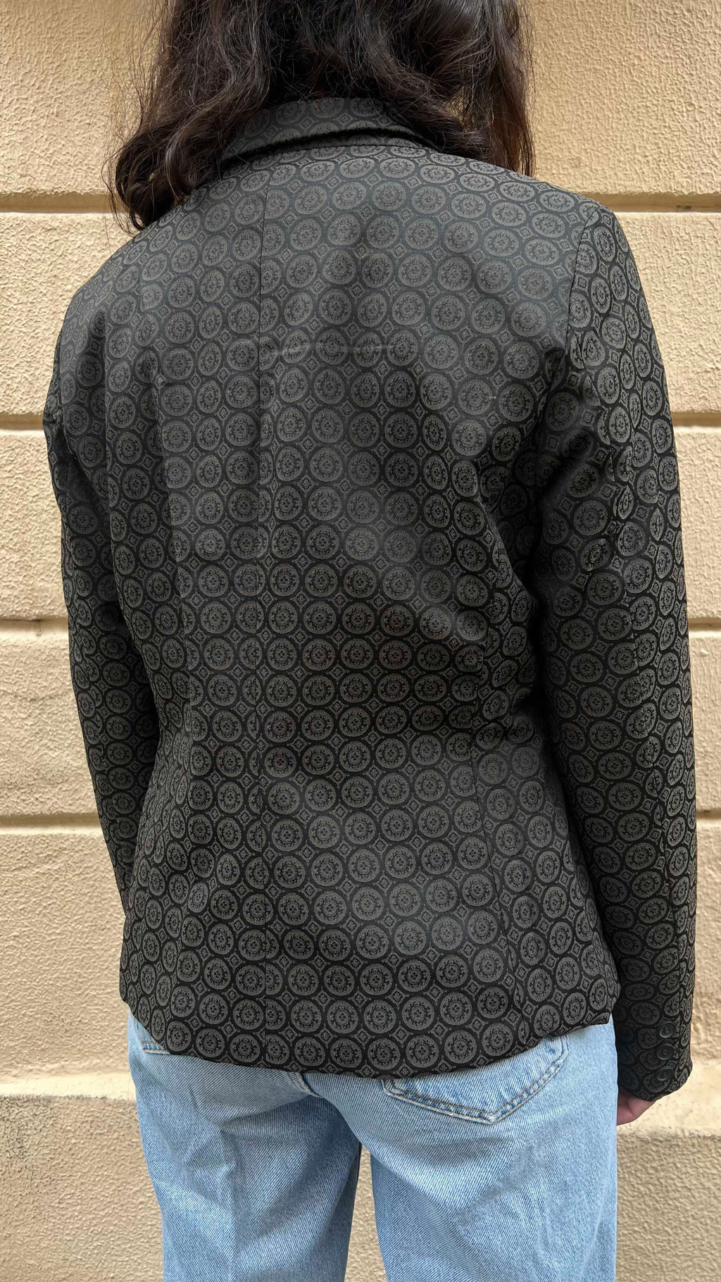Black Medallion Print Blazer