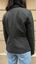 Black Medallion Print Blazer