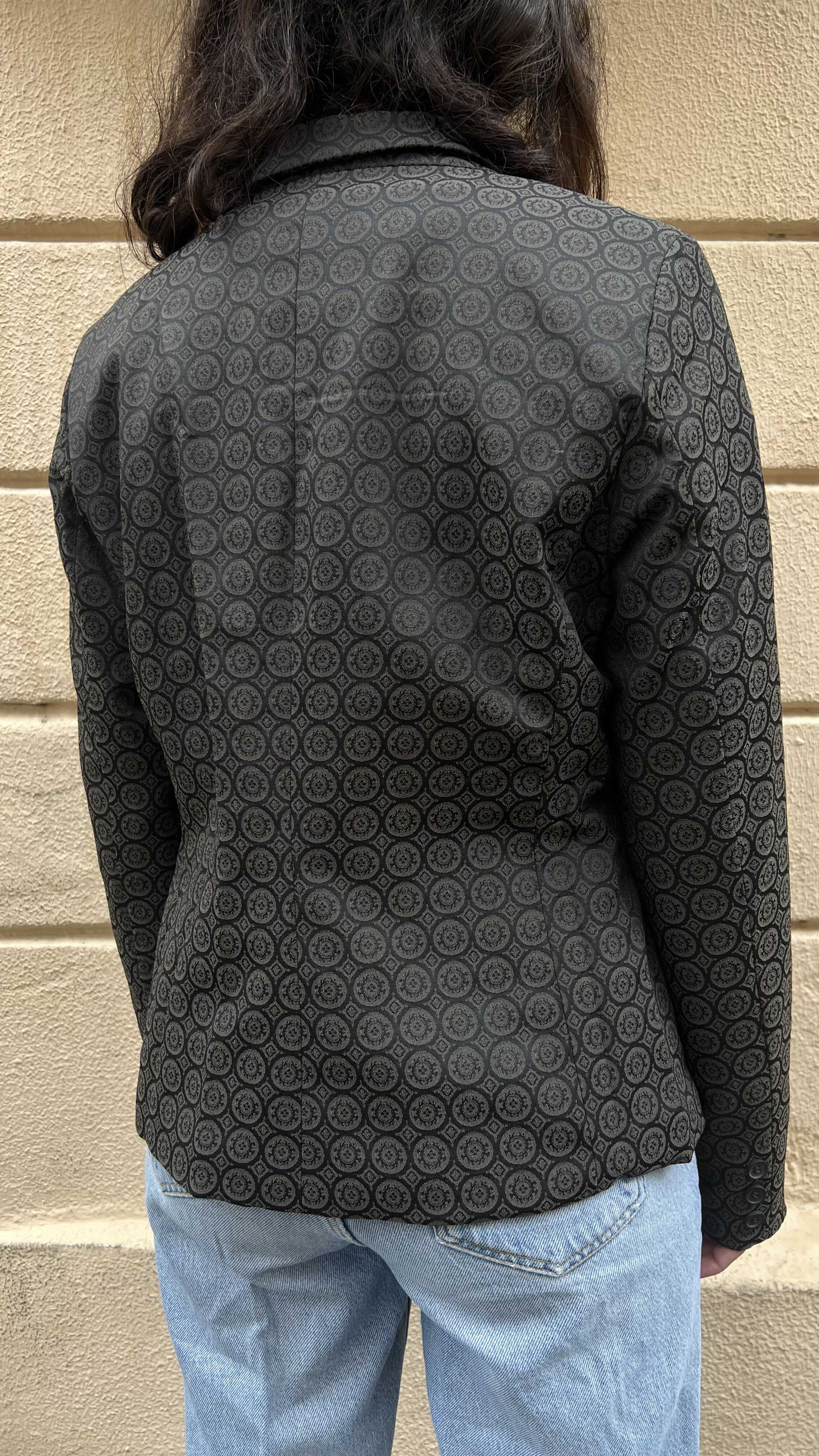 Black Medallion Print Blazer