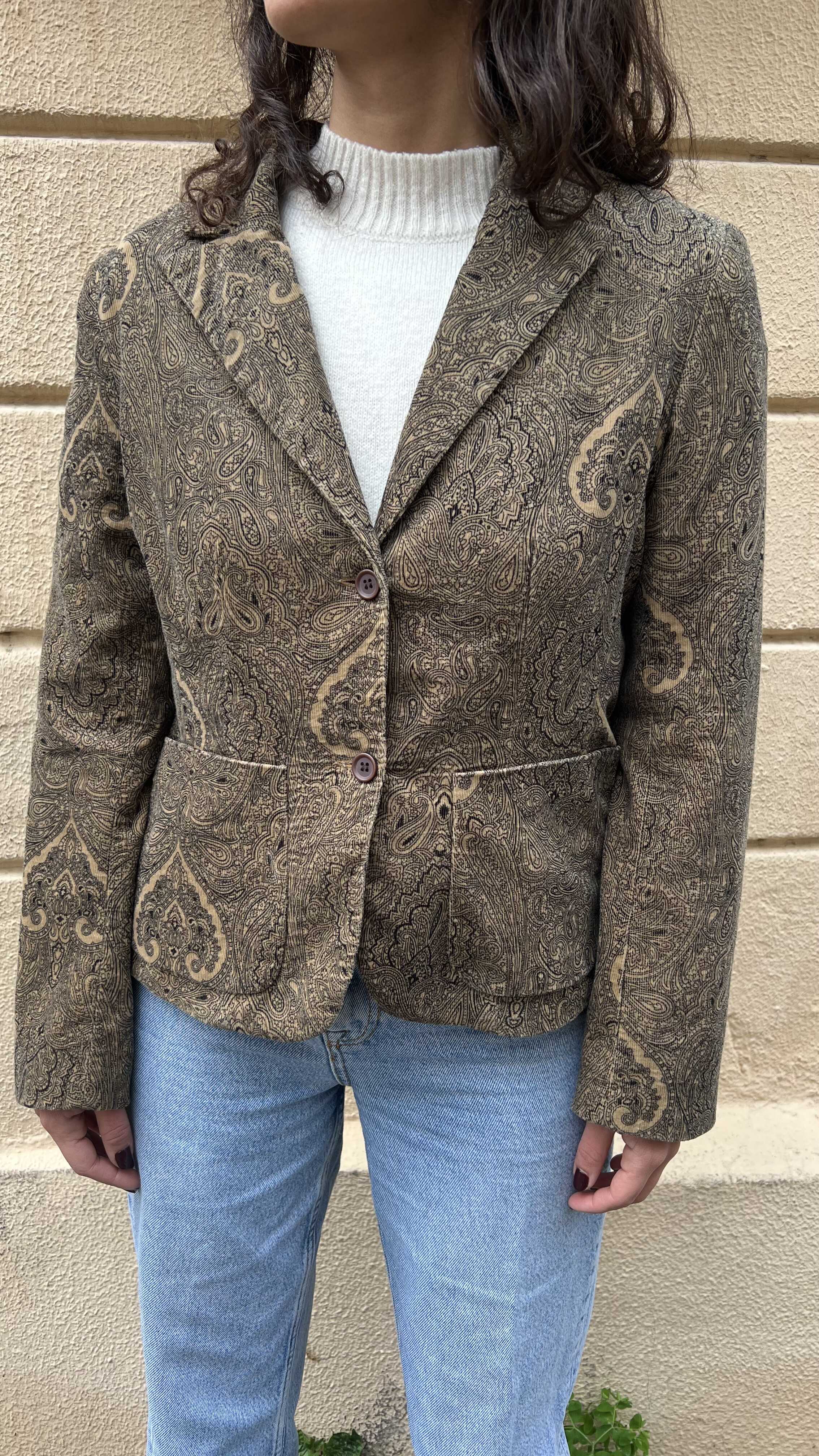 Beige Patterned Blazer