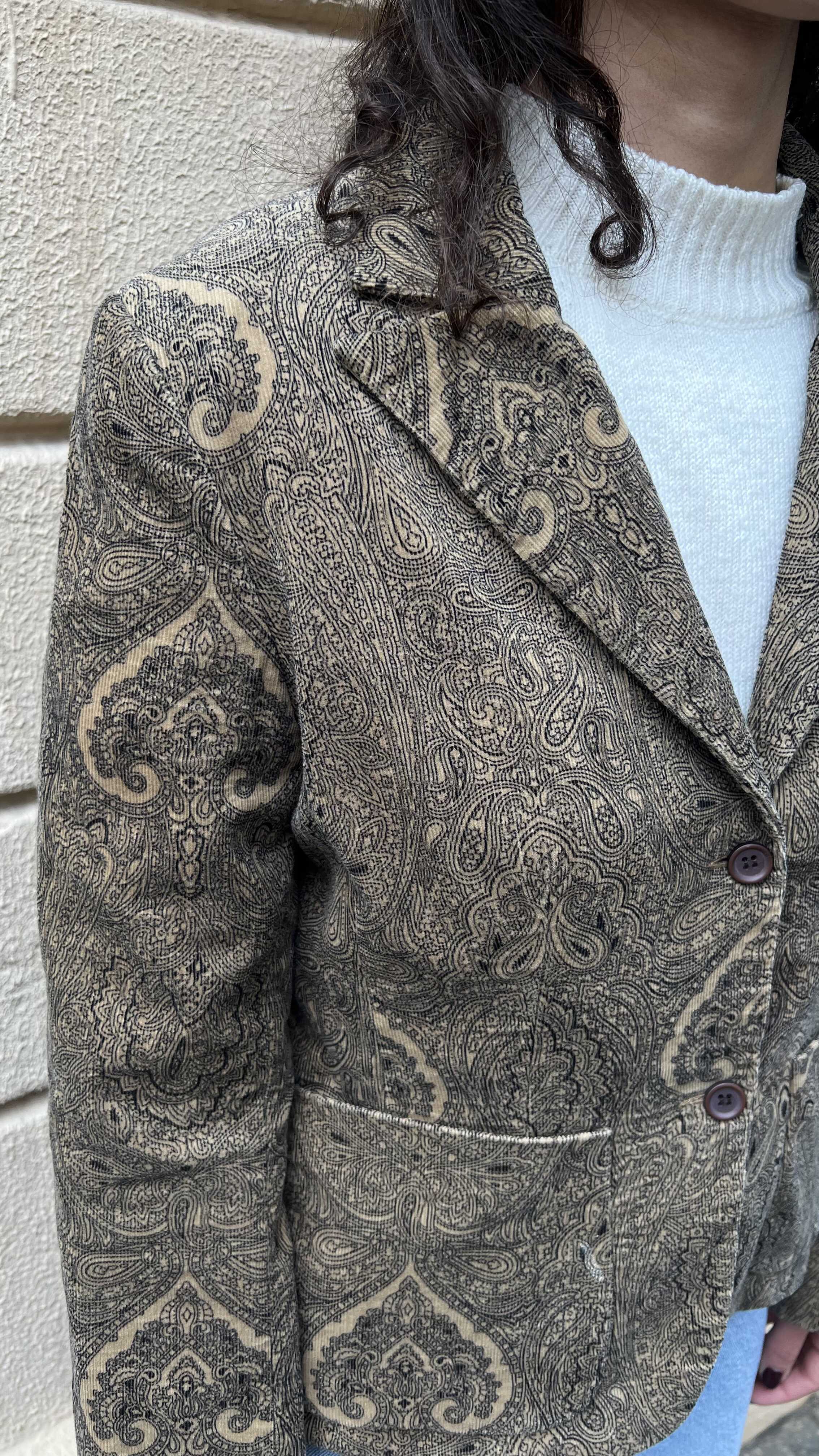 Beige Patterned Blazer