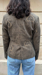 Beige Patterned Blazer