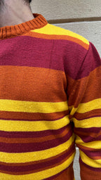 Orange and Yellow Striped Knitted Sweater
