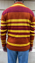 Orange and Yellow Striped Knitted Sweater