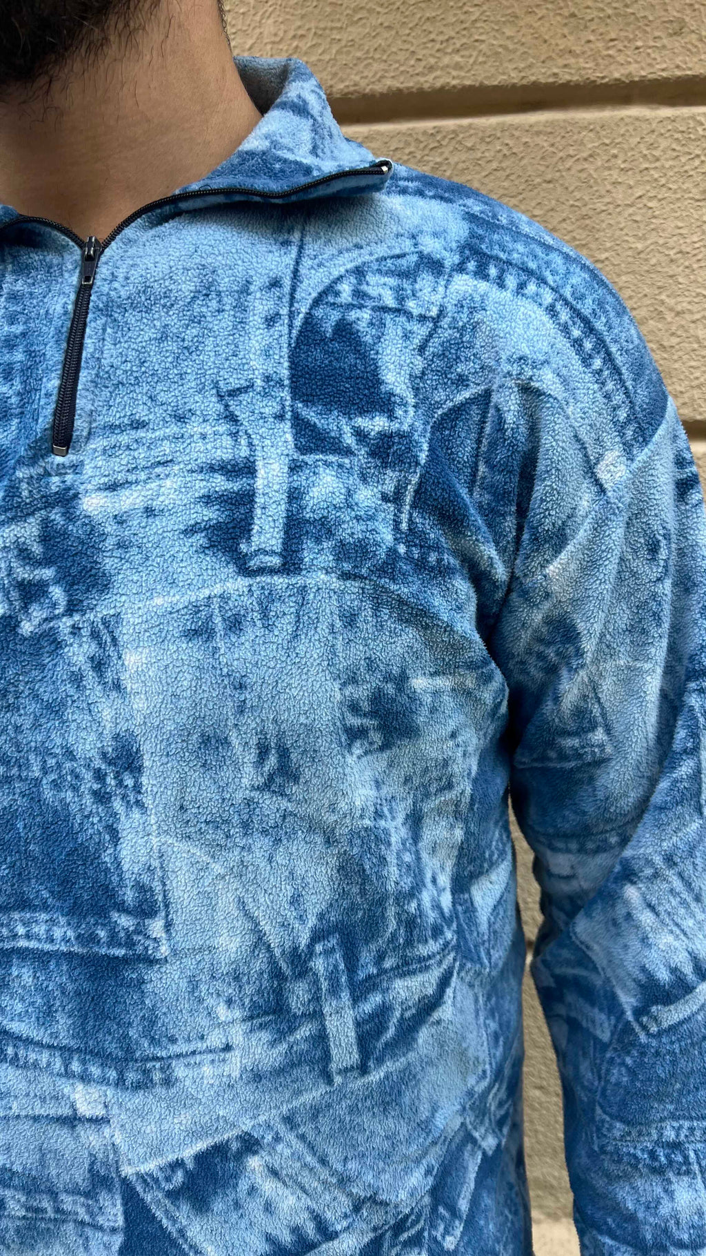 Blue Patterned Fleece