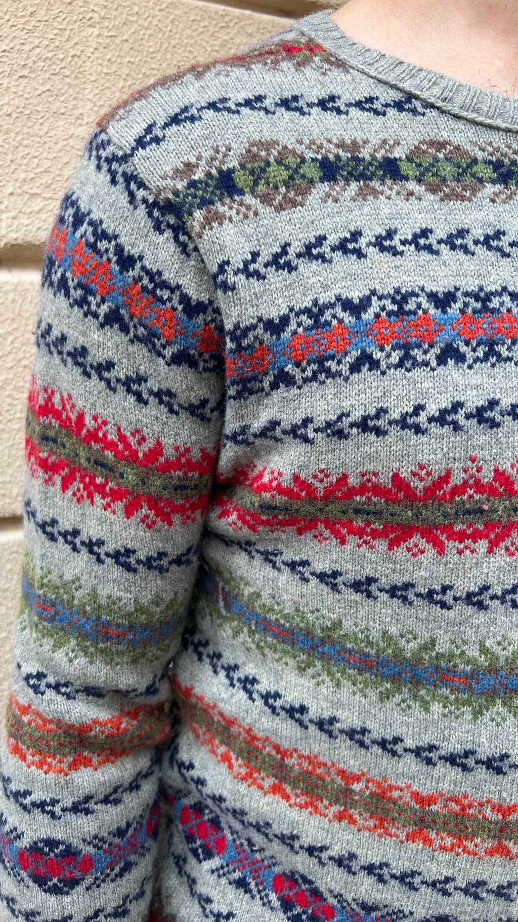 Colorful Patterned Knitted Sweater