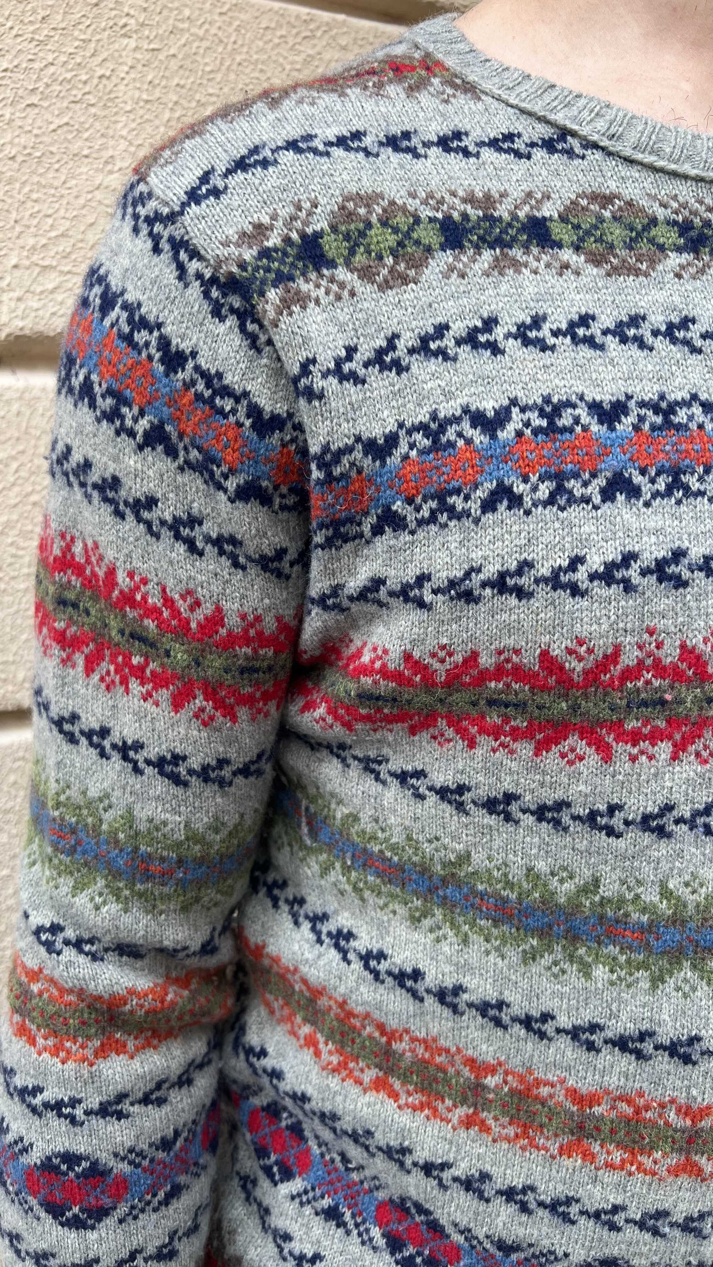 Colorful Patterned Knitted Sweater