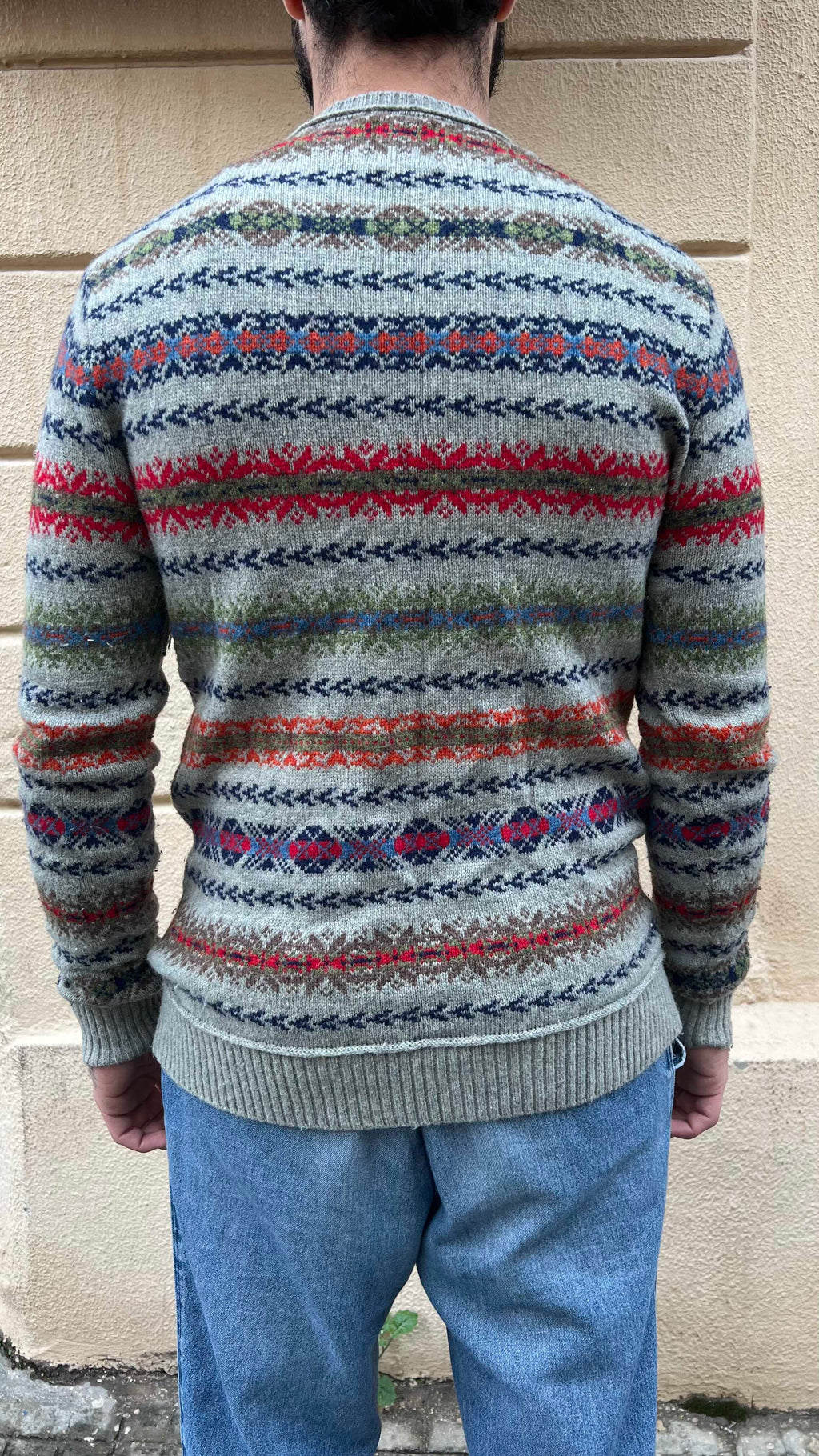 Colorful Patterned Knitted Sweater