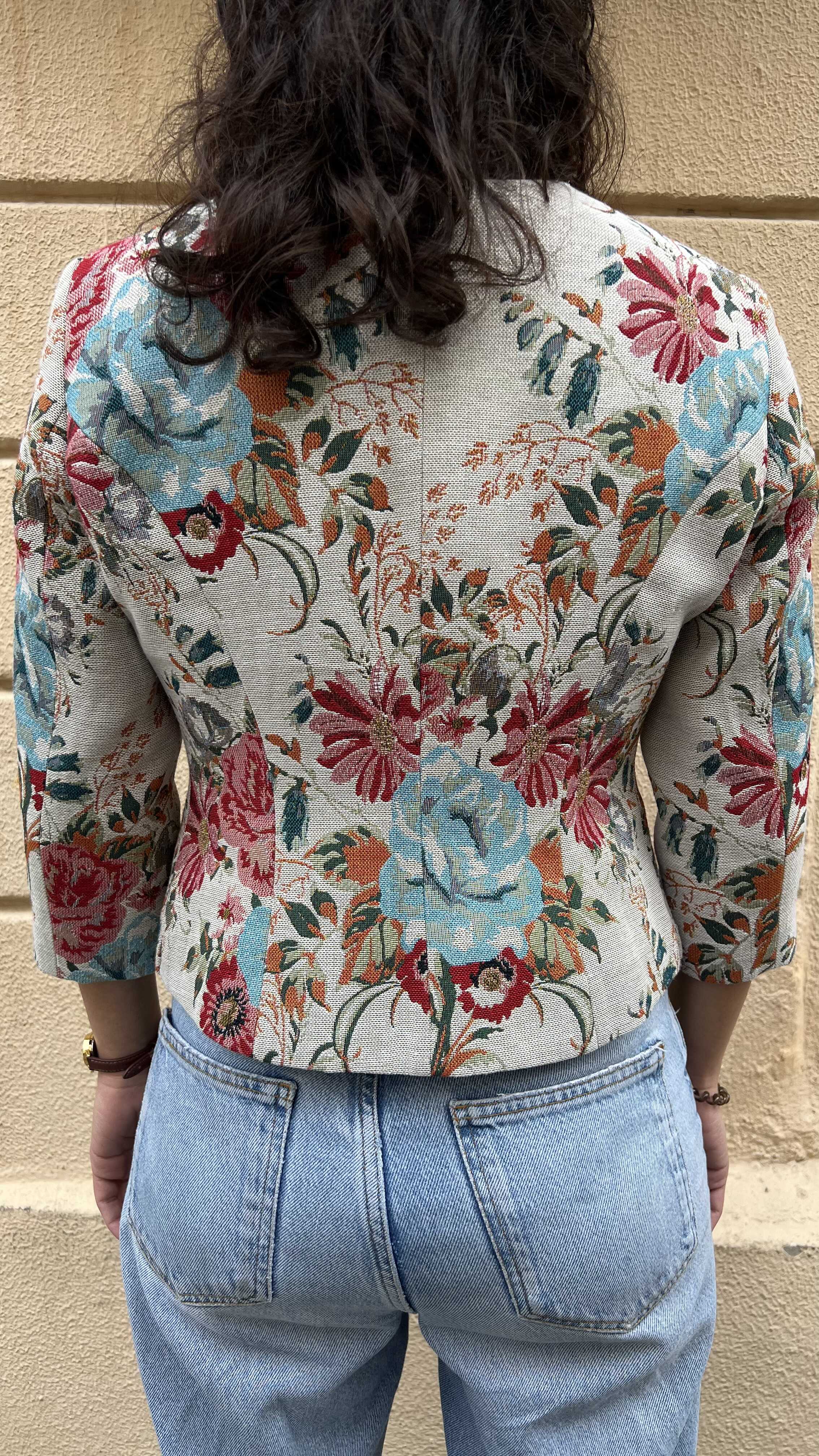 Vintage Floral Tapestry Blazer