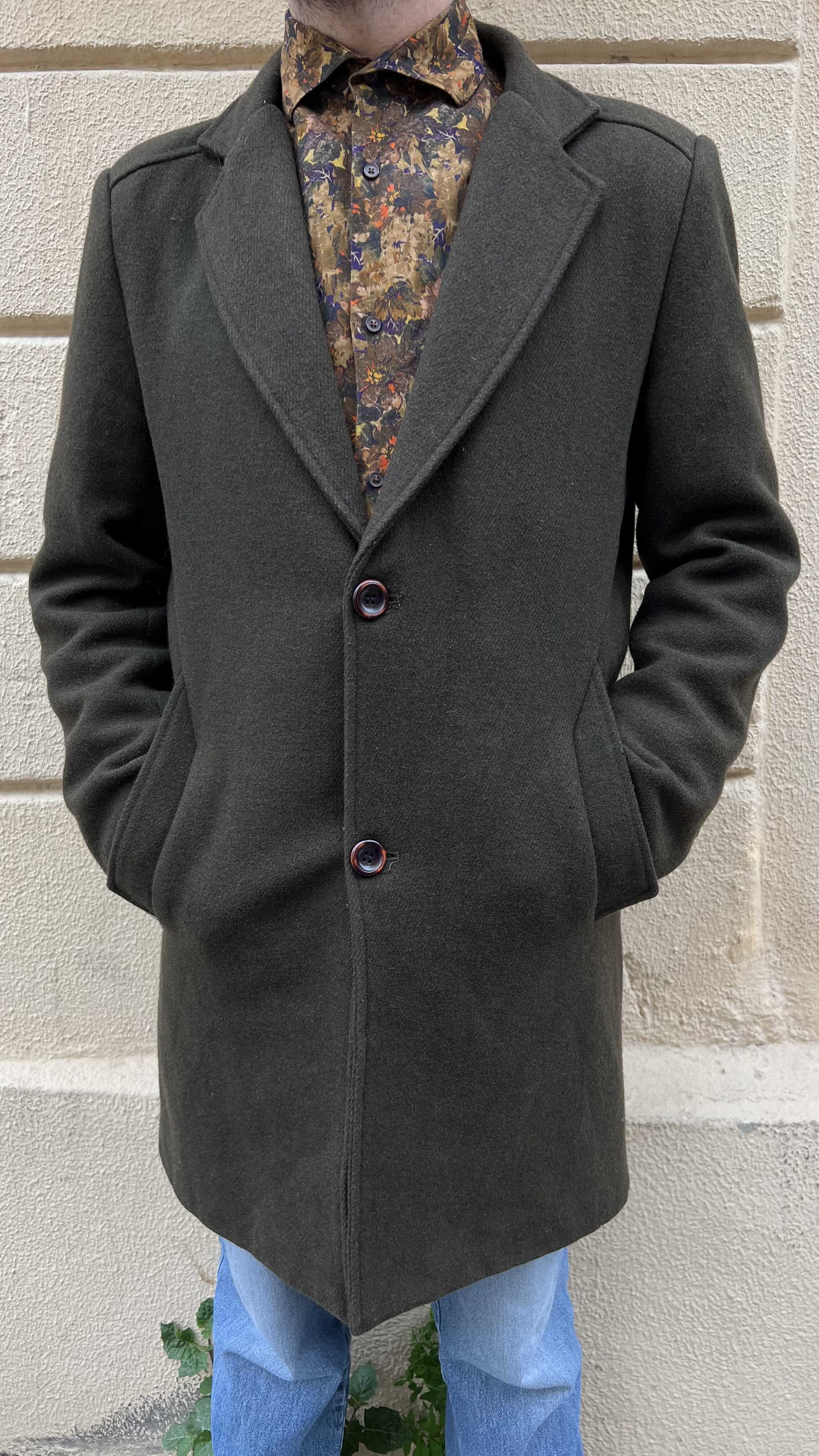 Olive Green Wool Coat