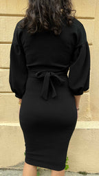 Black Mid Sleeve Dress