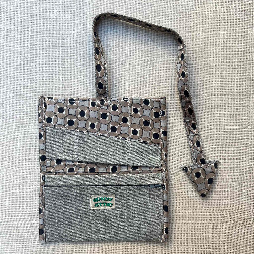 Denim & Retro Geometric Print Tobacco Pouch