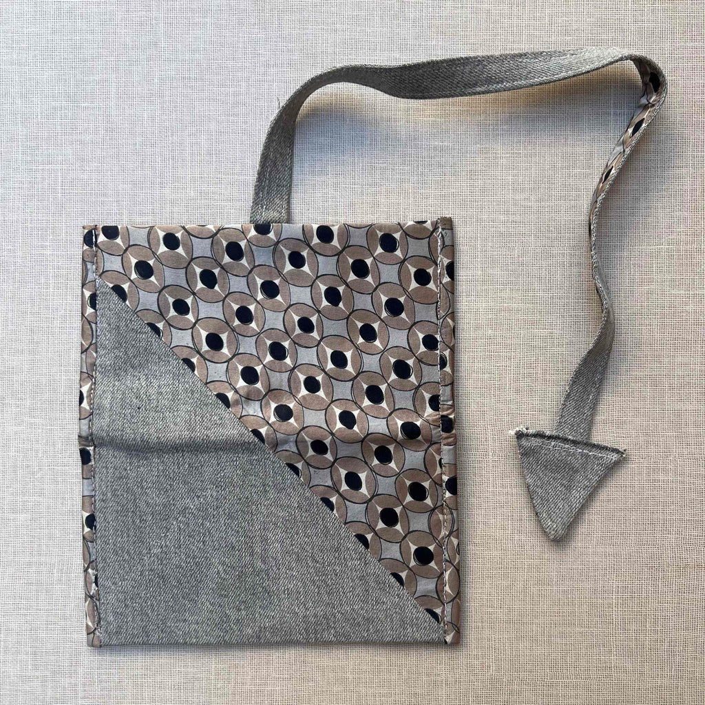 Denim & Retro Geometric Print Tobacco Pouch