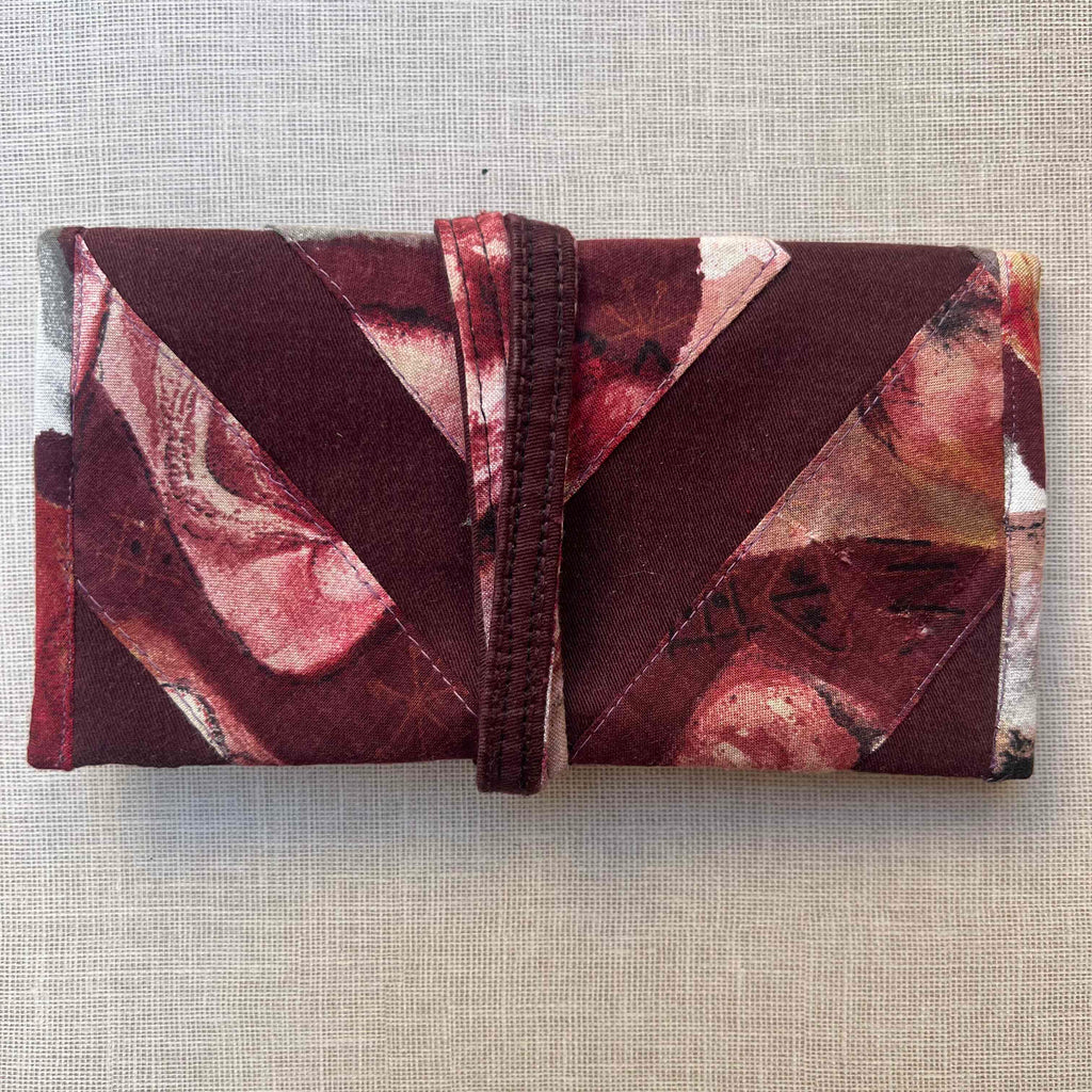 Burgundy Floral Tobacco Pouch