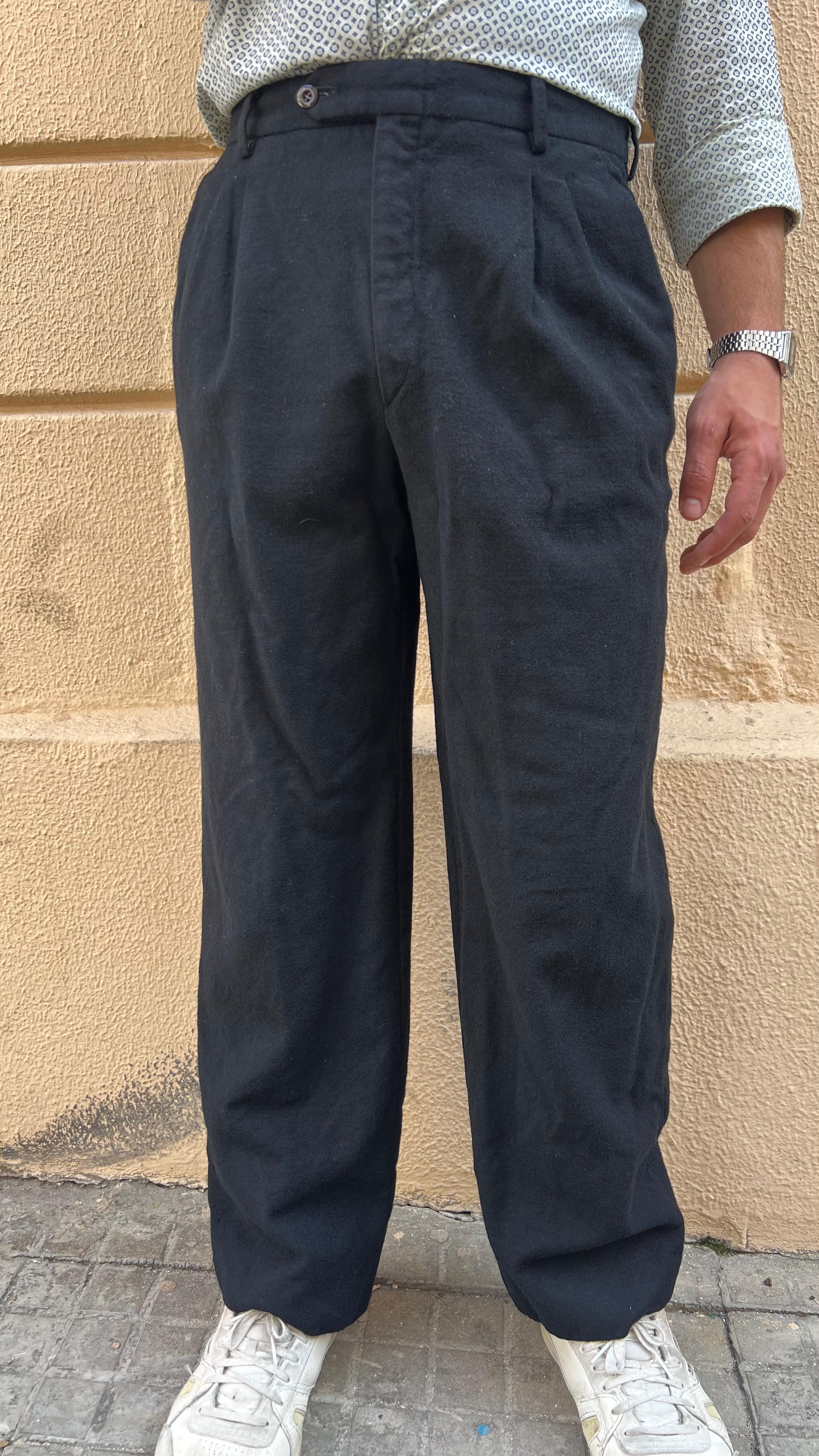 Black Wool Pants