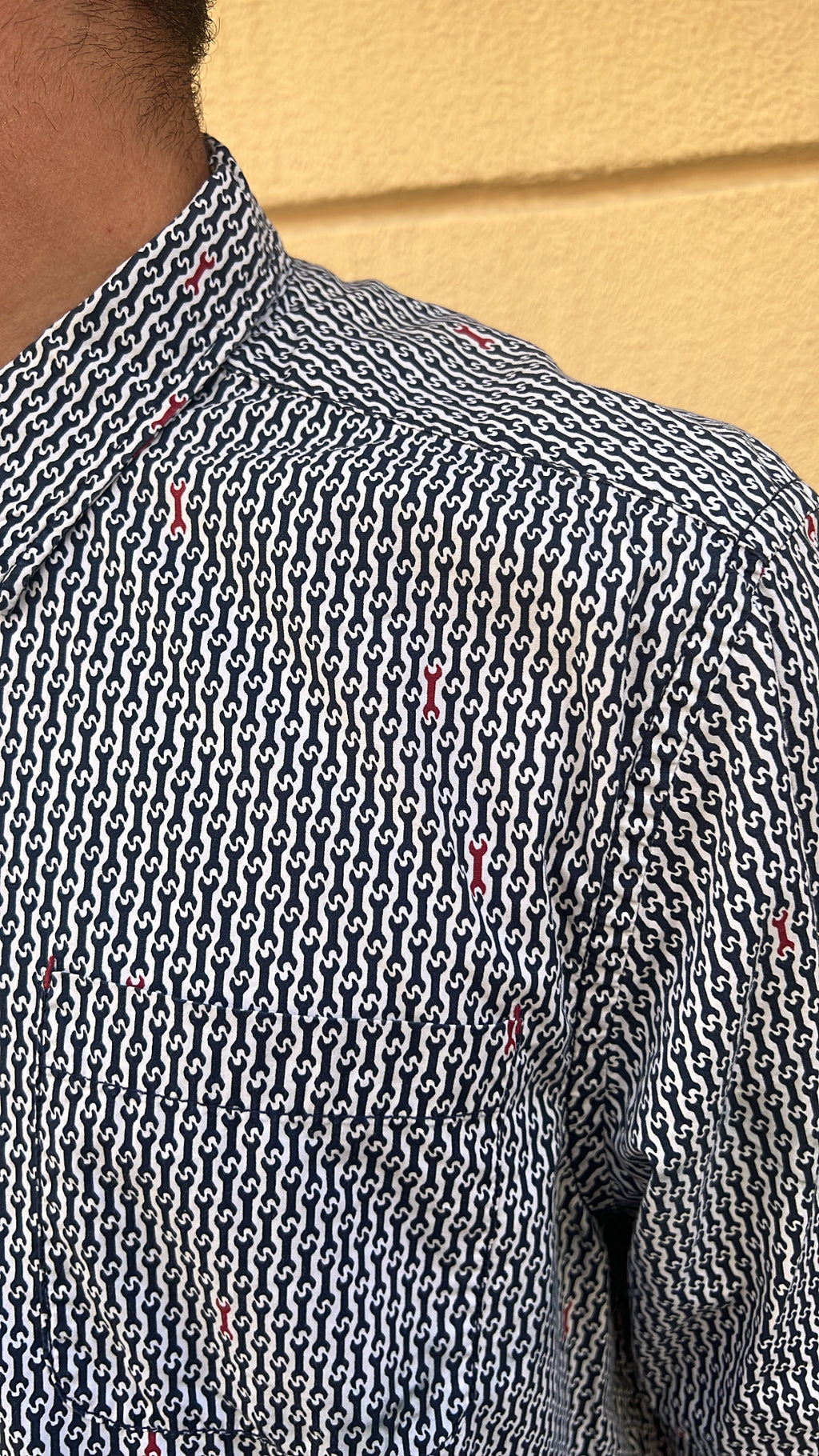 Navy Wrench Print Shirt