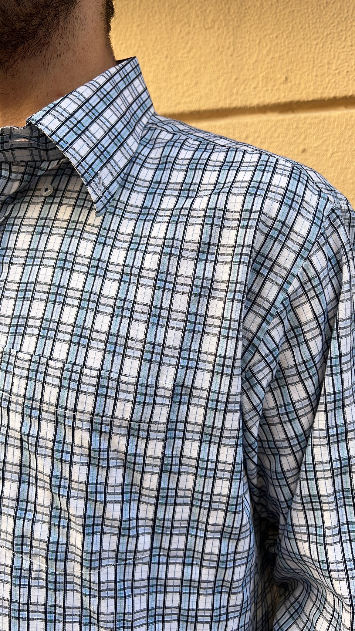 White & Blue Multi-Check Shirt